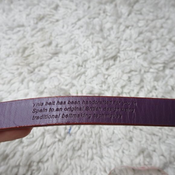 Elliot Rhodes red‎ leather croc embossed belt - Picture 3 of 8